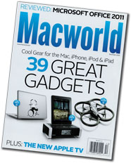 MacSlaps Apple Drummer featured on the cover of MacWorld Magazine (Dec 2010)